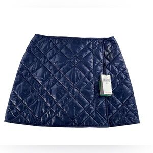 RLX Ralph Lauren Golf Skirt Women's Quilted Navy Blue Wrap Style Size M